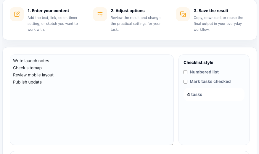 Checklist Maker practical workflow guide in UtilFlow