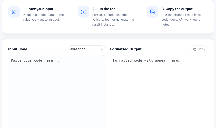 Code Formatter practical workflow guide in UtilFlow