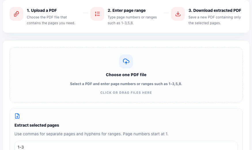 Extract PDF Pages practical workflow guide in UtilFlow