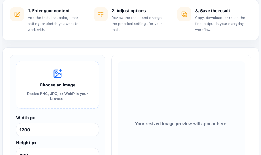 Image Resizer practical workflow guide in UtilFlow