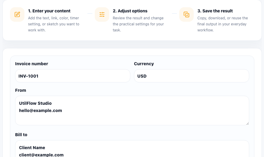 Invoice Generator practical workflow guide in UtilFlow