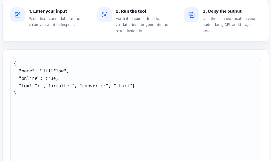 JSON Validator practical workflow guide in UtilFlow