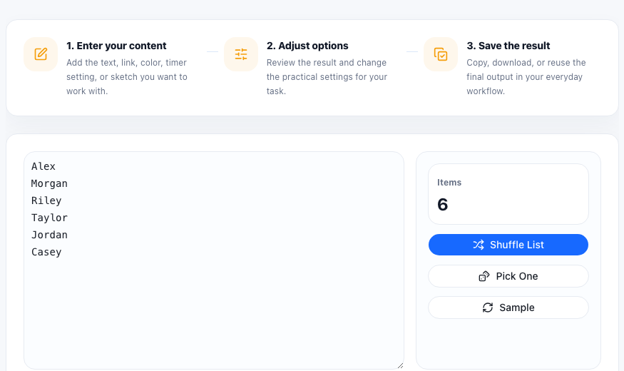 List Randomizer practical workflow guide in UtilFlow