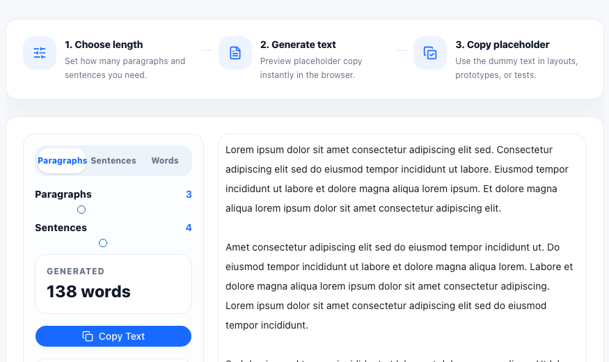Lorem Ipsum Generator practical workflow guide in UtilFlow