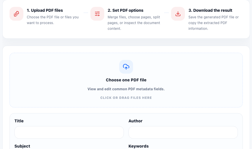 PDF Metadata Editor practical workflow guide in UtilFlow