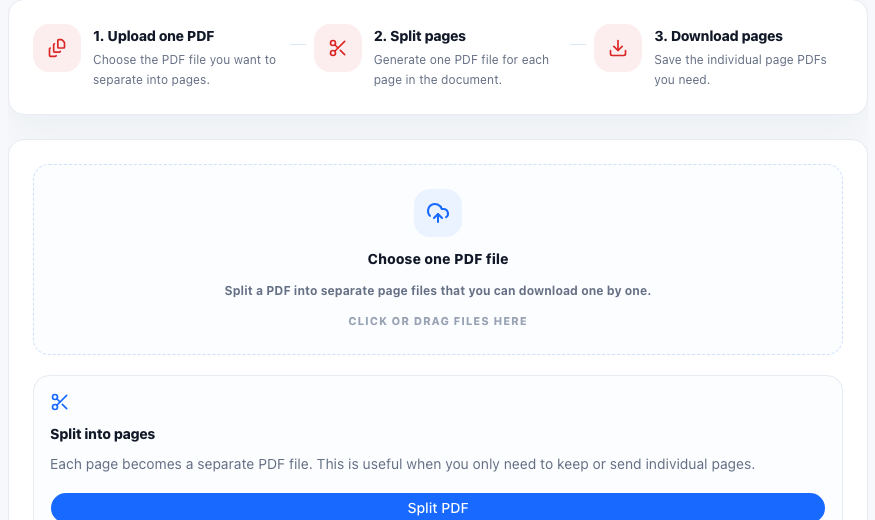 Split PDF practical workflow guide in UtilFlow