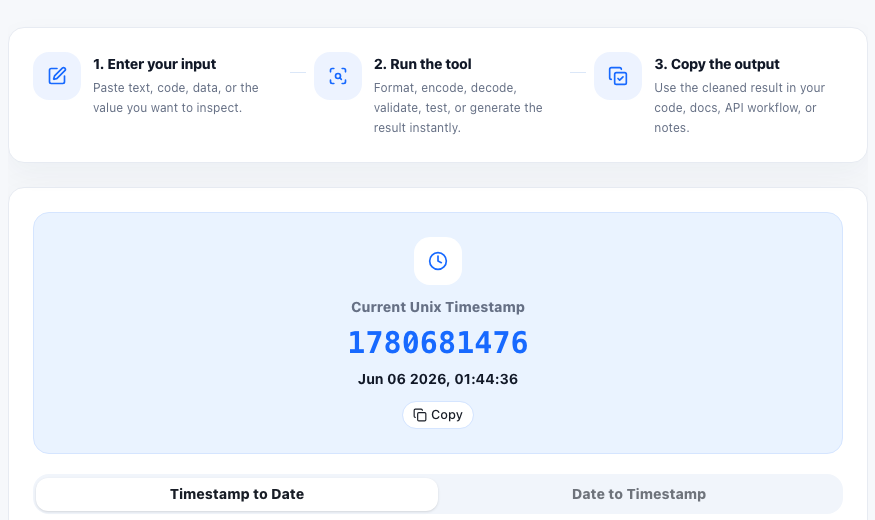 Unix Timestamp practical workflow guide in UtilFlow